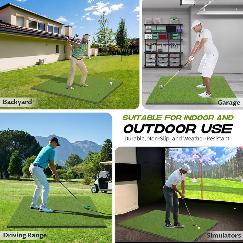 Bltend Golf Mat: 5x4ft & 5x5ft Heavy-Duty Golf Hitting Mats Practice Outdoor/Indoor, Elite Dense Artificial Turf Matt Training Aid for Backyard/Garage/Driving Range/Simulators - Image 4